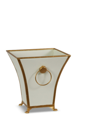 RAZ Small White and Gold Metal Container – Johnson Florist